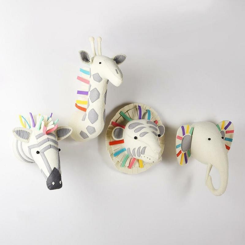 Animals Stuffed Animal Trophy Head Wall Decoration (Elephant, Zebra, Bear, Tiger, Giraffee) | Teddy Bears Animals (T-Z) Animals