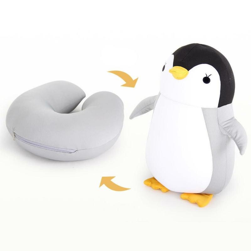 Animals Super Funny & Cool Reversible Penguin U-shaped Travel Neck Pillow Plush | Penguins Animals (P-R) Animals