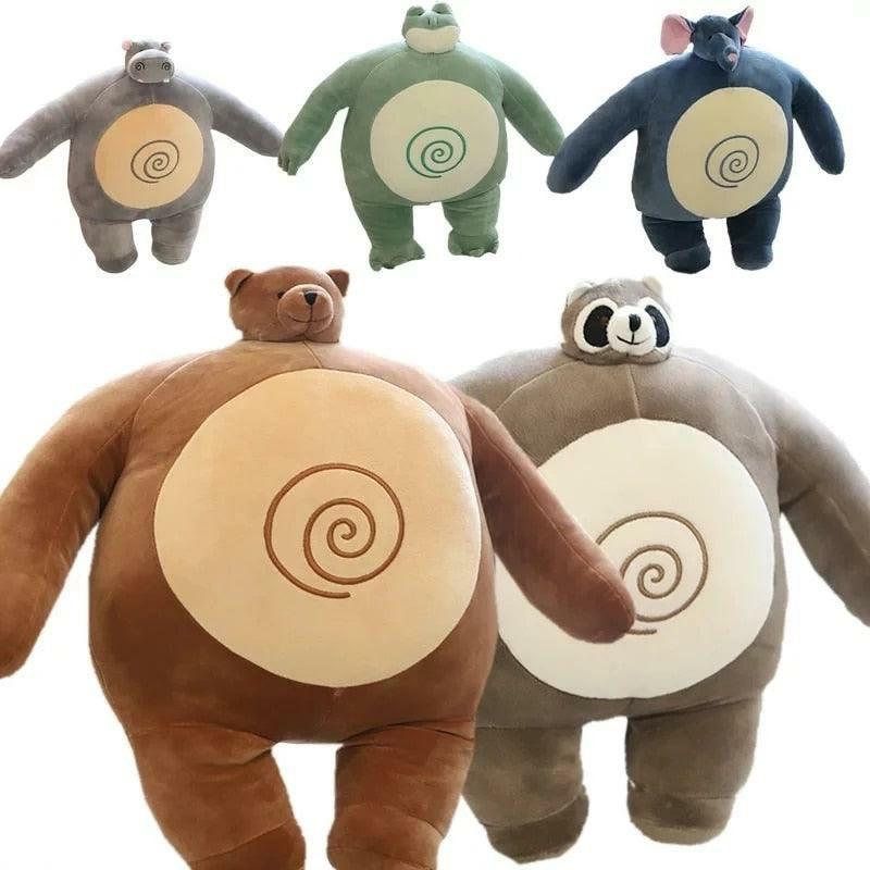 Animals Tiny Head Teddy Bear Toys, Stuffed Small Head Big Muscle Body Raccoon Frog Elephant Plush Dolls | 22cm | Teddy Bears Animals (T-Z) Animals