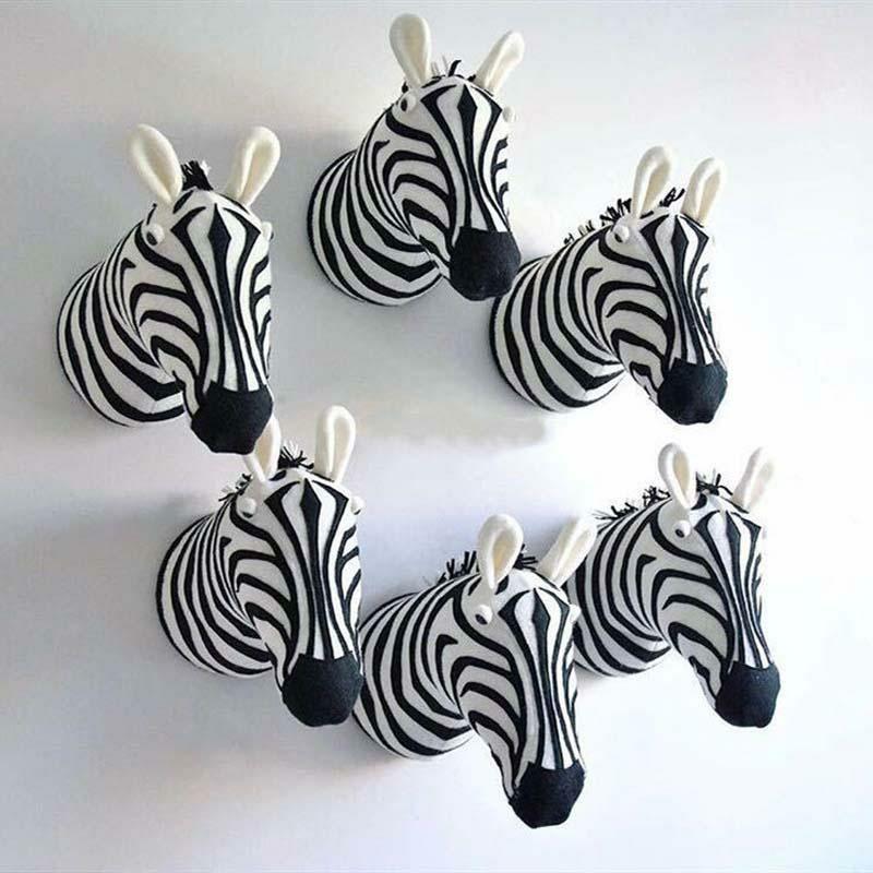 Animals Zebra Giraffe Elephant Wall Mount Animals Head Stuffed Artwork | Zebras Animals (T-Z) Animals