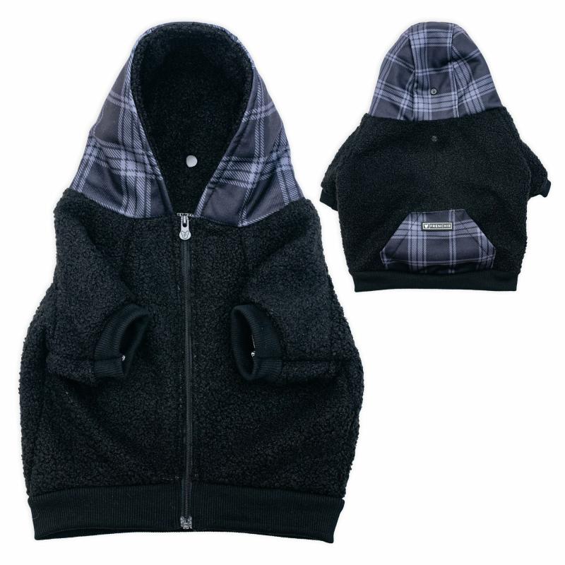 Animals Frenchie Dog Hoodie – Black Plaid | Xs | Dogs Animals (C-E) Animals