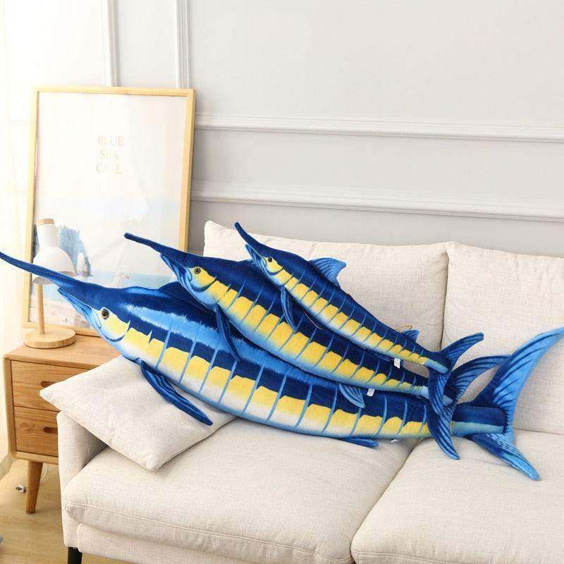 Animals Big Blue Marin Realistic Plush Pillows | 39In | Fish Animals (F-H) Animals