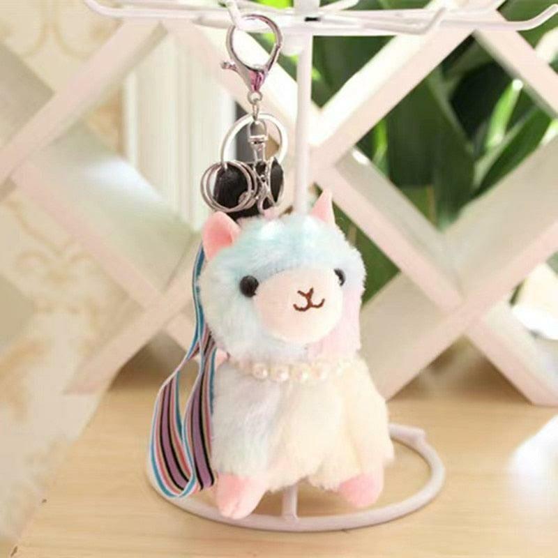 Animals Kawaii Colorful Alpaca Plush Keychain | Llamas Animals (K-O) Animals